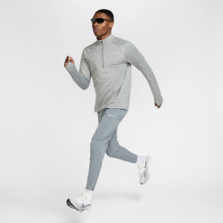 NIKE Stride Dri-FIT 1/2-Zip Midlayer Laufshirt Herren 084 - smoke grey/htr/reflective silv M