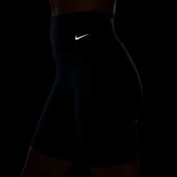 NIKE Universa Medium-Support High-Waist 8" kurze Leggings Damen 478 - armory navy/anthracite/riftblue S