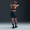 NIKE Universa Medium-Support High-Waist 8" kurze Leggings Damen 478 - armory navy/anthracite/riftblue S
