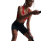 NIKE Universa Medium-Support High-Waist 8" kurze Leggings Damen 010 - black/anthracite/dk smoke grey S