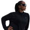NIKE Swift Dri-FIT UV 1/4-Zip Laufshirt Damen 010 - black/reflective silv 1X