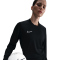 NIKE Academy Dri-FIT Crew-Neck langarm Fußball Trainingsshirt Damen 010 - black/black/white/white S