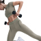 NIKE Pro Mid-Waist 7/8-Leggings Damen 320 - light army/cargo khaki/white L
