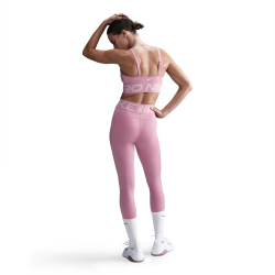 NIKE Pro Indy Plunge Medium Support Padded Sport-BH Damen 699 - elemental pink/pink foam /white S