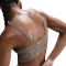 NIKE Pro Indy Plunge Medium Support Padded Sport-BH Damen 233 - mink brown/ironstone/white S