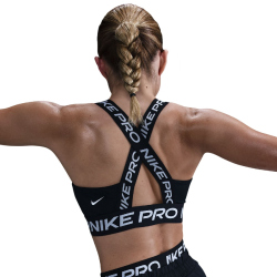 NIKE Pro Light-Support Sport-BH Damen 010 - black/black/white XXS