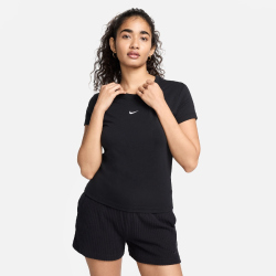NIKE Sportswear Chill Knit Mod-Cropped T-Shirt Damen 010 - black/white XL