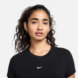 NIKE Sportswear Chill Knit Mod-Cropped T-Shirt Damen 010 - black/white XL
