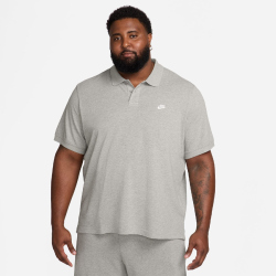 NIKE Club Poloshirt Herren 063 - dk grey heather/white XS