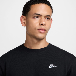 NIKE Club French Terry Sweatshirt Herren 010 - black/white M