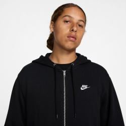 NIKE Club French Terry Kapuzenjacke Herren 010 - black/black/white S