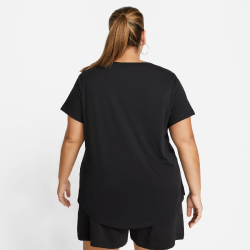 NIKE Sportswear Club Essentials Oversize T-Shirt Damen 010 - black/white 1X