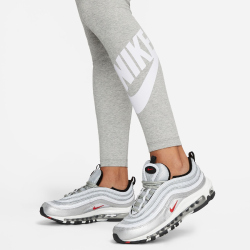 NIKE Sportswear Classics High-Waist Graphic Leggings Damen 063 - dk grey heather/white XS