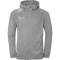 Kempa Ambition 28 Kapuzen-Trainingsjacke dark grau melange/weiß S