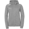 Kempa Ambition 28 Kapuzen-Trainingsjacke Damen dark grau melange/weiß XS