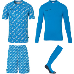uhlsport Progressive Torwart-Set Kinder cyan/weiß 128
