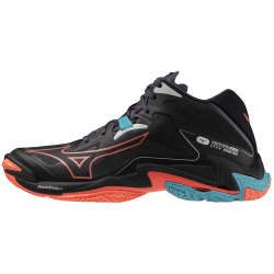 Mizuno Wave Lightning Z8 Mid Volleyballschuhe 06 - black/neon flame/peacock blue 42