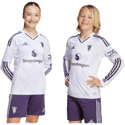 adidas Manchester United langarm Auswärtstrikot 2025/26 Kinder