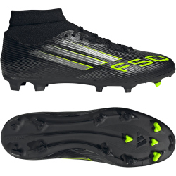 adidas F50 League Mid-Top FG/MG Fußballschuhe JI0887 - core black/iron met./lucid lemon 44 2/3