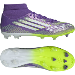 adidas F50 League Mid-Top FG/MG Fußballschuhe JI0886 - purple rush/cloud white/lucid lemon 43 1/3