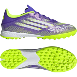 adidas F50 League TF Multinocken-Fußballschuhe JH7724 - purple rush/cloud white/lucid lemon 42