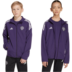adidas Manchester United Präsentationsjacke 2025/26 Kinder JP3129 - aurora plum/white/black 140