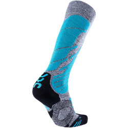 UYN Pro Race Skisocken Damen grey melange/turquoise 35-36