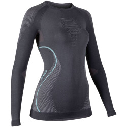 UYN Evolutyon langarm Funktionshirt Damen charcoal/anthrazit/aqua L/XL