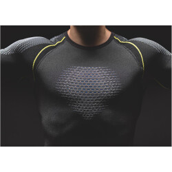 UYN Evolutyon langarm Funktionsshirt melange Herren anthrazit melange/blue/yellow shiny L/XL