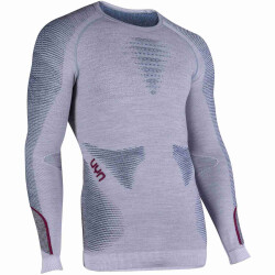 UYN Ambityon langarm Funktionsshirt melange Herren white melange/avio/bordeaux L/XL