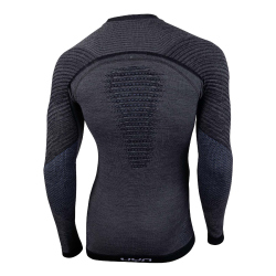 UYN Fusyon langarm Funktionsshirt Merinowolle Herren grey...