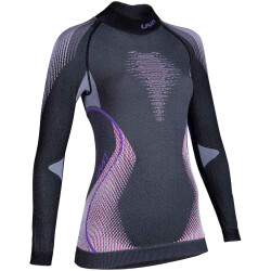 UYN Evolutyon langarm Funktionsshirt Turtleneck Damen anthrazit melange/raspberry/purple XS