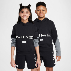 NIKE Dri-FIT Hoodie Kinder 010 - black/smoke grey/white S...