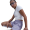 NIKE Sportswear Club Fleece French Terry Mid-Waist 4" Graphic Shorts Damen 533 - lilac ice S
