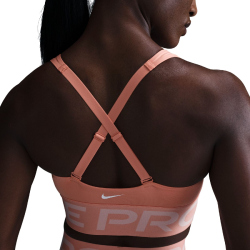 NIKE Pro Indy Plunge Medium Support Padded Sport-BH Damen 844 - apricot agate/washed coral/white M