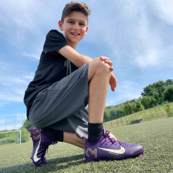 NIKE Jr. Mercurial Vapor 16 Academy Kylian Mbappé FG/MG Fußballschuhe Kinder 500 - grand purple/pale ivory 32
