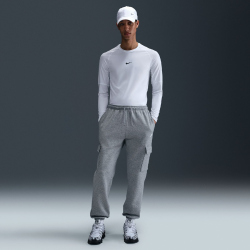NIKE Club Fleece Cargohose Herren 063 - dk grey heather/lt smoke grey/white S