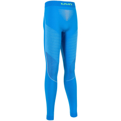 UYN Visyon lange Ski-Funktionsunterhose Kinder cyan blue/orange shiny/lime 12/13 (144-158 cm)