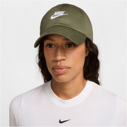NIKE Club Futura Wash Cap 222 - medium olive/white S/M
