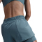 NIKE One Dri-FIT Mid-Rise 3" 2in1 Shorts Damen 006 - smokey blue/reflective silv L