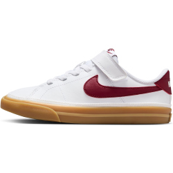 NIKE Court Legacy Sneaker Jungen 132 - white/team red-gum yellow 33