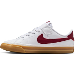 NIKE Court Legacy Sneaker Jungen 132 - white/team red-gum yellow 33
