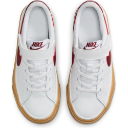 NIKE Court Legacy Sneaker Jungen 132 - white/team red-gum yellow 33