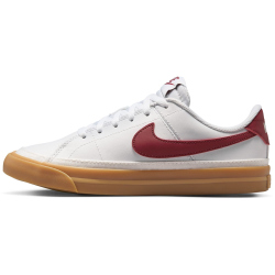 NIKE Court Legacy Sneaker Jungen 132 - white/team red-gum yellow 38