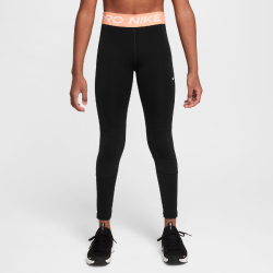 NIKE Pro Leggings Mädchen 013 - black/apricot agate/white L (146-156 cm)