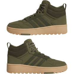 adidas Hoops 4.0 Mid-Top Winterized Sneaker JQ5363 - olive strata/night cargo/gum4 49 1/3