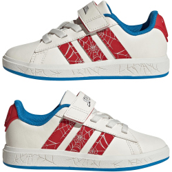 adidas x Marvel Spider-Man Grand Court Sneaker Kinder JS0778 - cloud white/pure ruby/bright blue 30.5