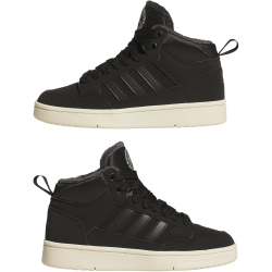 adidas Rapid Court Mid-Top Winterized Sneaker Kinder JR1027 - core black/carbon/cream white 36