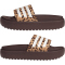 adidas Platform adilette Plateau Badelatschen Damen JR9234 - shadow brown/cloud white/magic beige 37