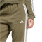 adidas Essentials 3-Streifen Open-Hem French Terry Trainingshose Damen JX7708 - olive strata/white XS